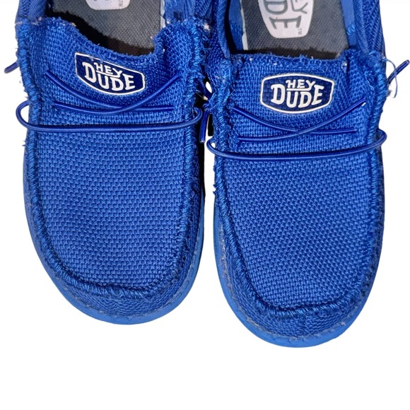 HEY DUDE Wally youth funk mono canvas shoes boys slip on loafers size 2 - Picture 11 of 15